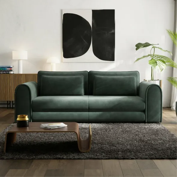 Canapea Extensibila Lil Buddy, 260x106x89 cm,  Stofa - Verde picture - 1