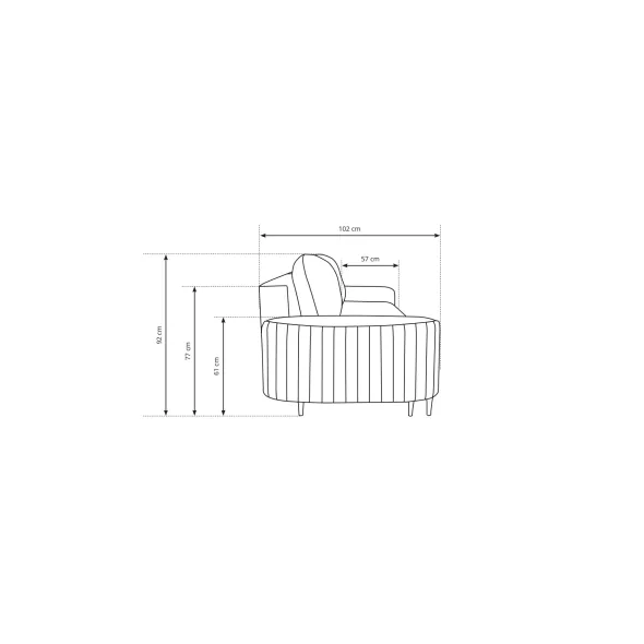 Canapea Extensibila Vena, 3 locuri, Stofa tip Catifea, Gri Velutto 16, 244x102x92 cm picture - 6