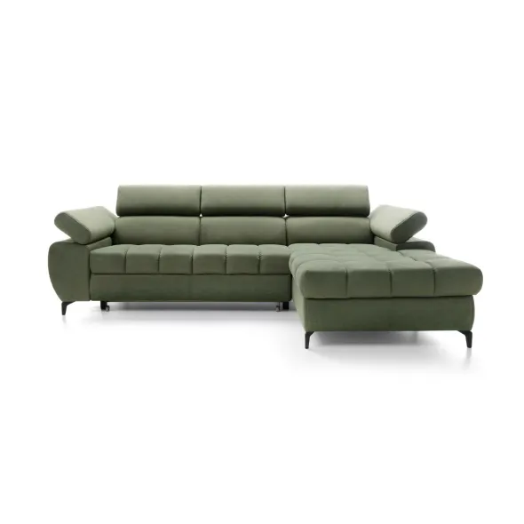 Coltar Extensibil Lugano I, 276x174x77-93 cm, Stofa Verde Olive, Castel 39 picture - 1