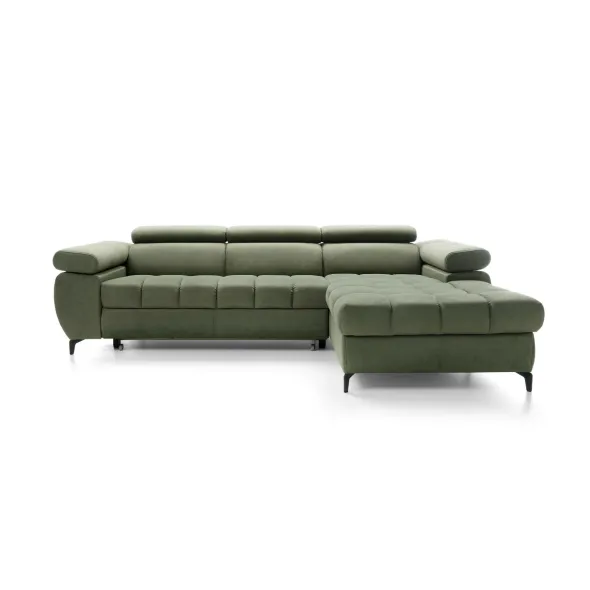 Coltar Extensibil Lugano I, 276x174x77-93 cm, Stofa Verde Olive, Castel 39 picture - 4