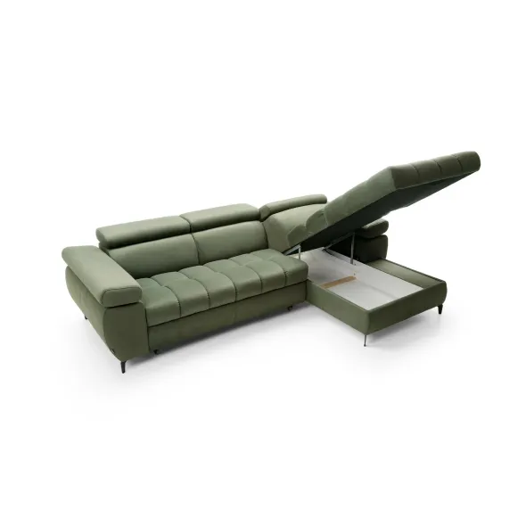 Coltar Extensibil Lugano I, 276x174x77-93 cm, Stofa Verde Olive, Castel 39 picture - 6