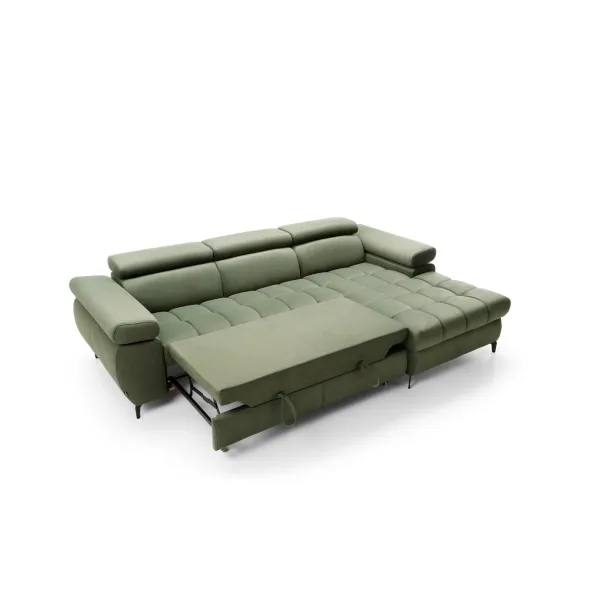 Coltar Extensibil Lugano I, 276x174x77-93 cm, Stofa Verde Olive, Castel 39 picture - 3