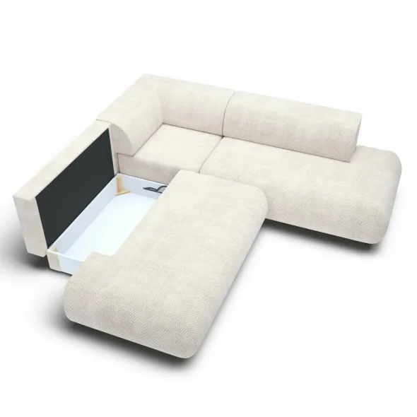 Coltar Extensibil Puente II, 265x265x74 h cm, Stofa, Beige picture - 5