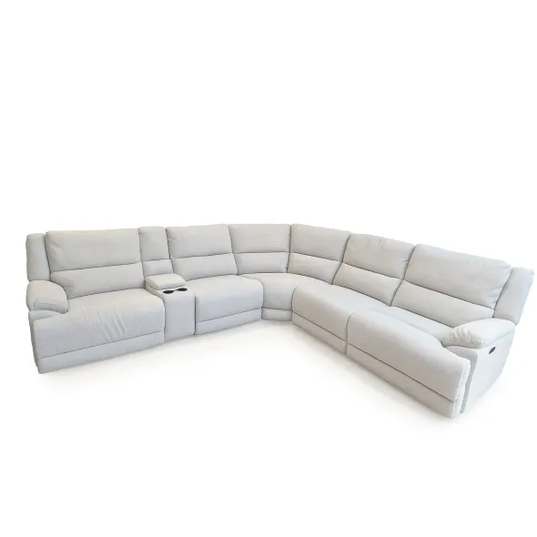 Coltar Fenton 55155M, 2 Reclinere Electrice, Suport Pahare si Bar, 339x306x102 h cm,  Stofa, Gri Ash picture - 1
