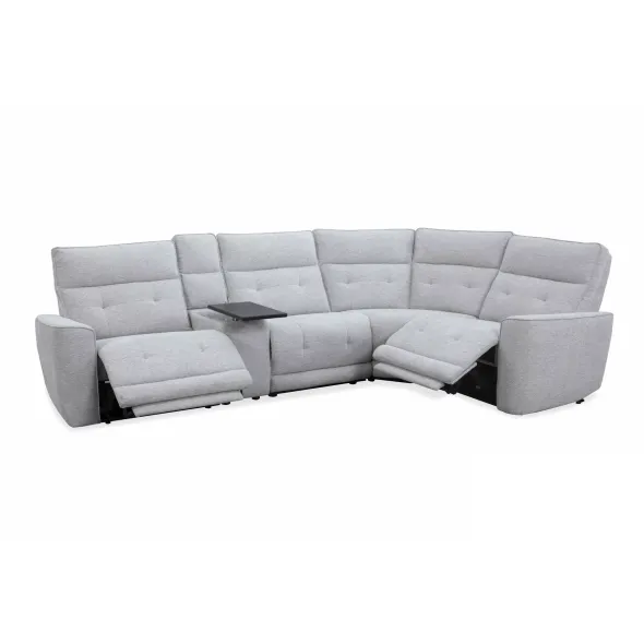 COLTAR KELVIN 71066TZ, 2 Reclinere Electrice, Masuta si Soundbar, 338x224x107 h cm,  Stofa, Gri Deschis picture - 2