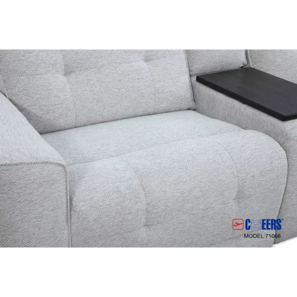 COLTAR KELVIN 71066TZ, 2 Reclinere Electrice, Masuta si Soundbar, 338x224x107 h cm,  Stofa, Gri Deschis picture - 3