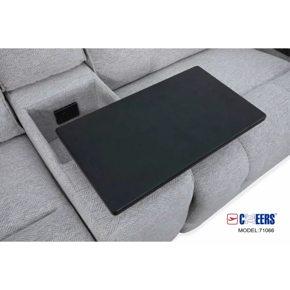 COLTAR KELVIN 71066TZ, 2 Reclinere Electrice, Masuta si Soundbar, 338x224x107 h cm,  Stofa, Gri Deschis picture - 8