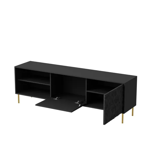 Comoda TV Bravo RTV1, 180x41x58 cm, Neagra picture - 5