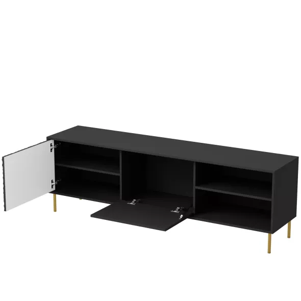 Comoda TV Bravo RTV1, 180x41x58 cm, Neagra picture - 4