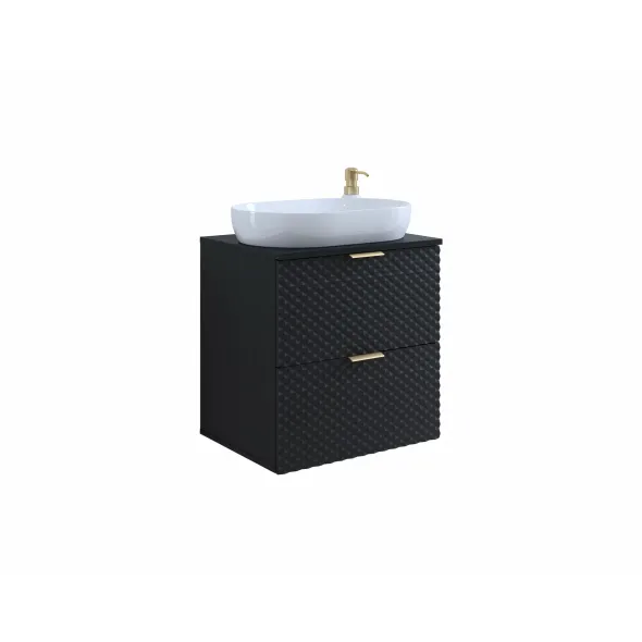 Dulap pentru lavoar Laura, 60x49x63, MDF, Negru picture - 4