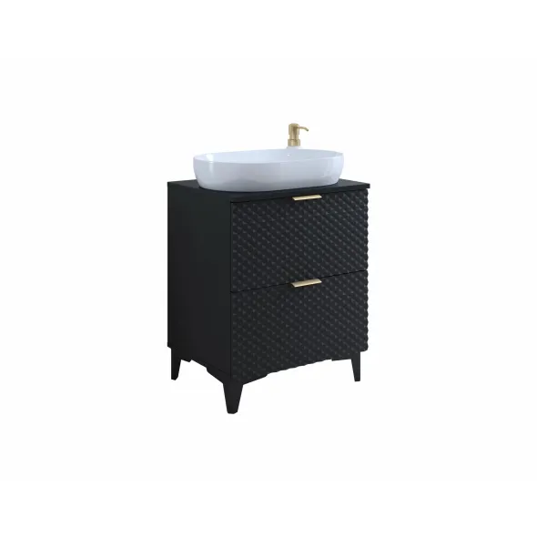 Dulap pentru lavoar Laura, 60x49x63, MDF, Negru picture - 5