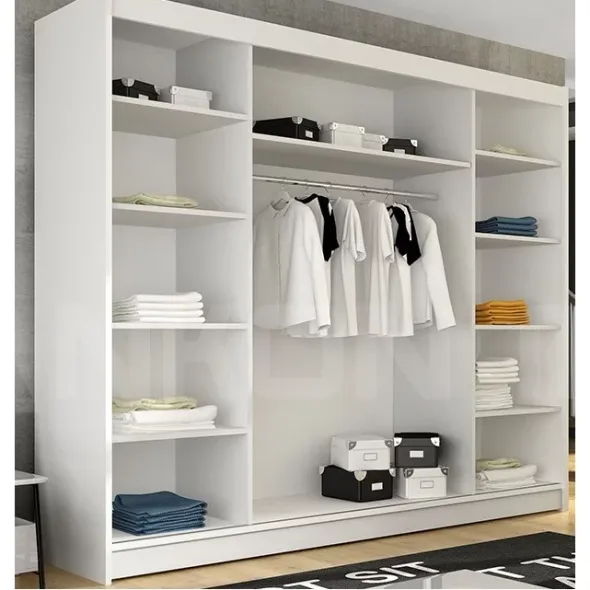Dulap Usi Culisante Aston VI,  250x58x215 cm, Alb Mat picture - 3
