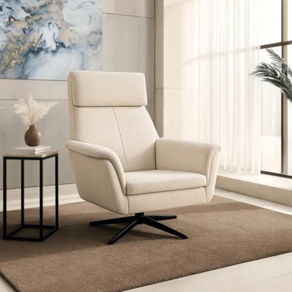 Fotoliu Tripoli, 88x80x110 h cm, Stofa, Beige picture - 1