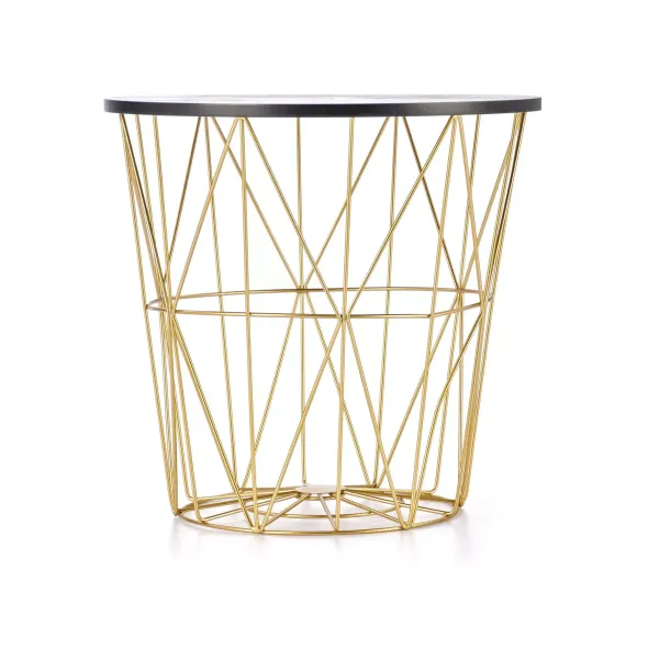 Masuta Cafea Hagen 223 G Ø42x41 cm, Auriu/Negru Marmura picture - 7