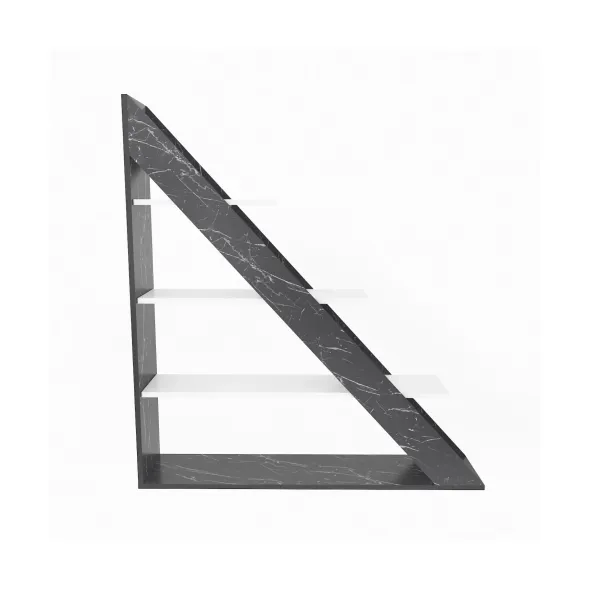Raft Carti Pisagor,120x25x131.8  cm - Negru Marmura/Alb picture - 5