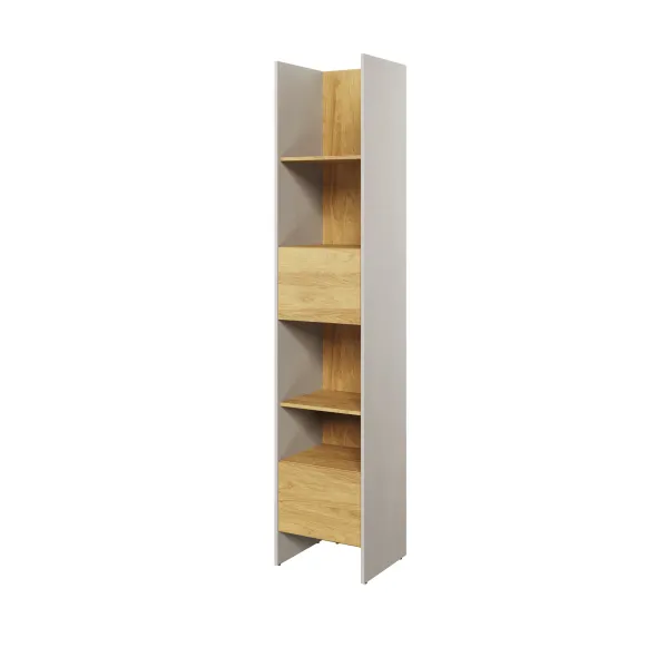Raft Pentru Carti si Decoratiuni TEEN FLEX TF02,44x40x218 h cm,  Silk Flou/Stejar Hikory picture - 1