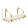 Raft de perete, Roma2320, Auriu,Alb, Metal si Marmura, 18x40x16 cm picture - 7