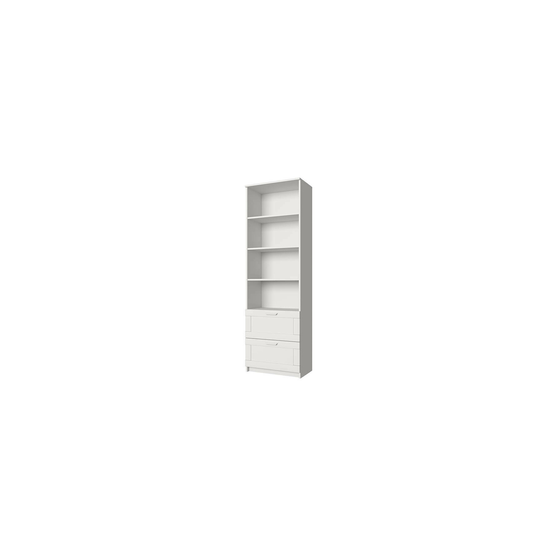 Regal cu 2 sertare skagen 2s4n, 78x35x190 cm, alb mat