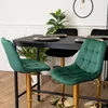 Scaun de Bar Akita, 45x42x91/112 cm, Metal/Catifea, Verde/Auriu picture - 4