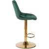 Scaun de Bar Akita, 45x42x91/112 cm, Metal/Catifea, Verde/Auriu picture - 6
