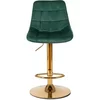 Scaun de Bar Akita, 45x42x91/112 cm, Metal/Catifea, Verde/Auriu picture - 2
