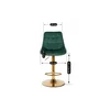 Scaun de Bar Akita, 45x42x91/112 cm, Metal/Catifea, Verde/Auriu picture - 7