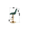 Scaun de Bar Akita, 45x42x91/112 cm, Metal/Catifea, Verde/Auriu picture - 8