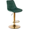 Scaun de Bar Akita, 45x42x91/112 cm, Metal/Catifea, Verde/Auriu picture - 1
