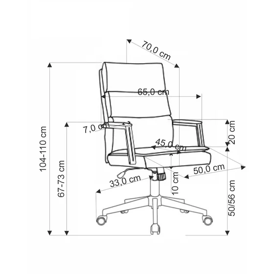 Scaun De Birou Anatol, Ergonomic, 65x70x104-110 h cm, Stofa picture - 17