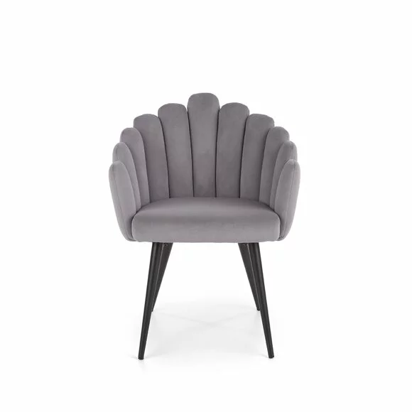 Scaun Hadsund 410, 52x62x85 cm, Catifea, Gri picture - 4