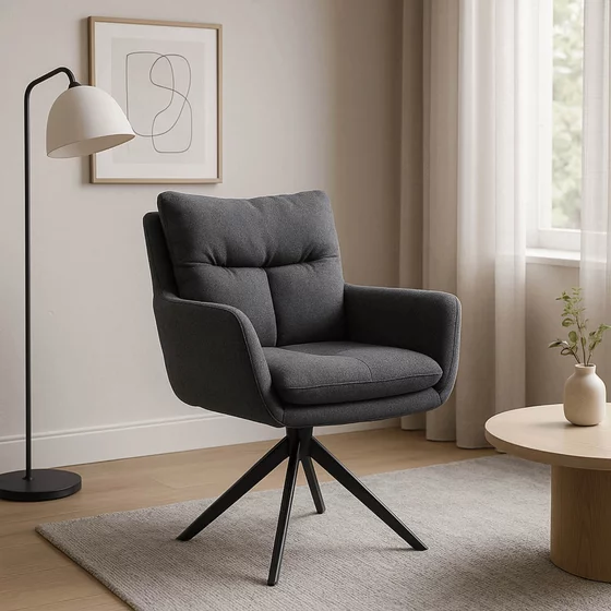 Scaun Rotativ Pomona, 58x64x97 cm, Stofa picture - 2