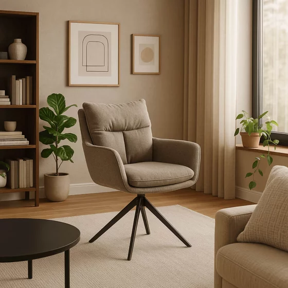 Scaun Rotativ Pomona, 58x64x97 cm, Stofa picture - 5