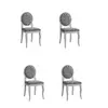 Set 4 Scaune Romance, 46.5x46x93 cm, Alb/Gri picture - 1