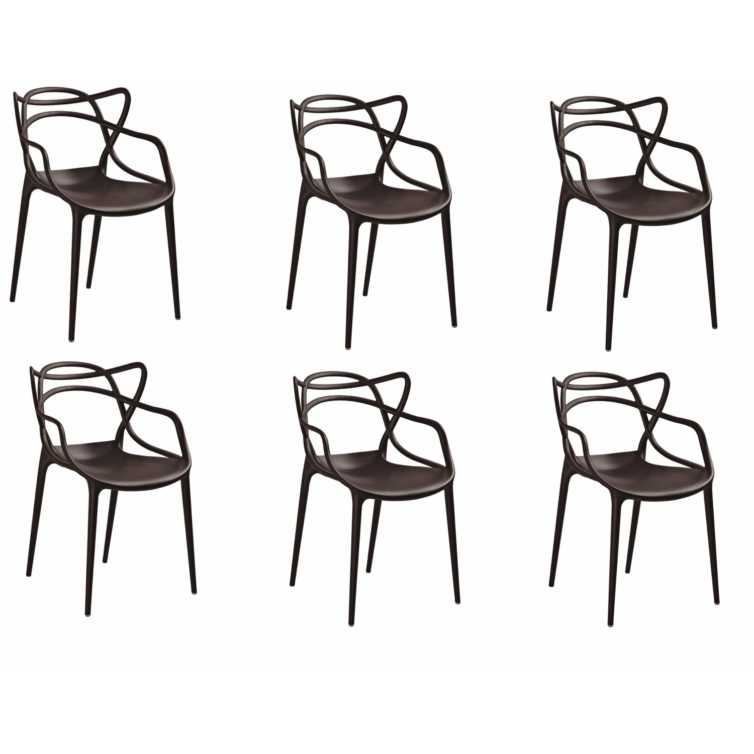 Set 6 scaune plastic maestro negru