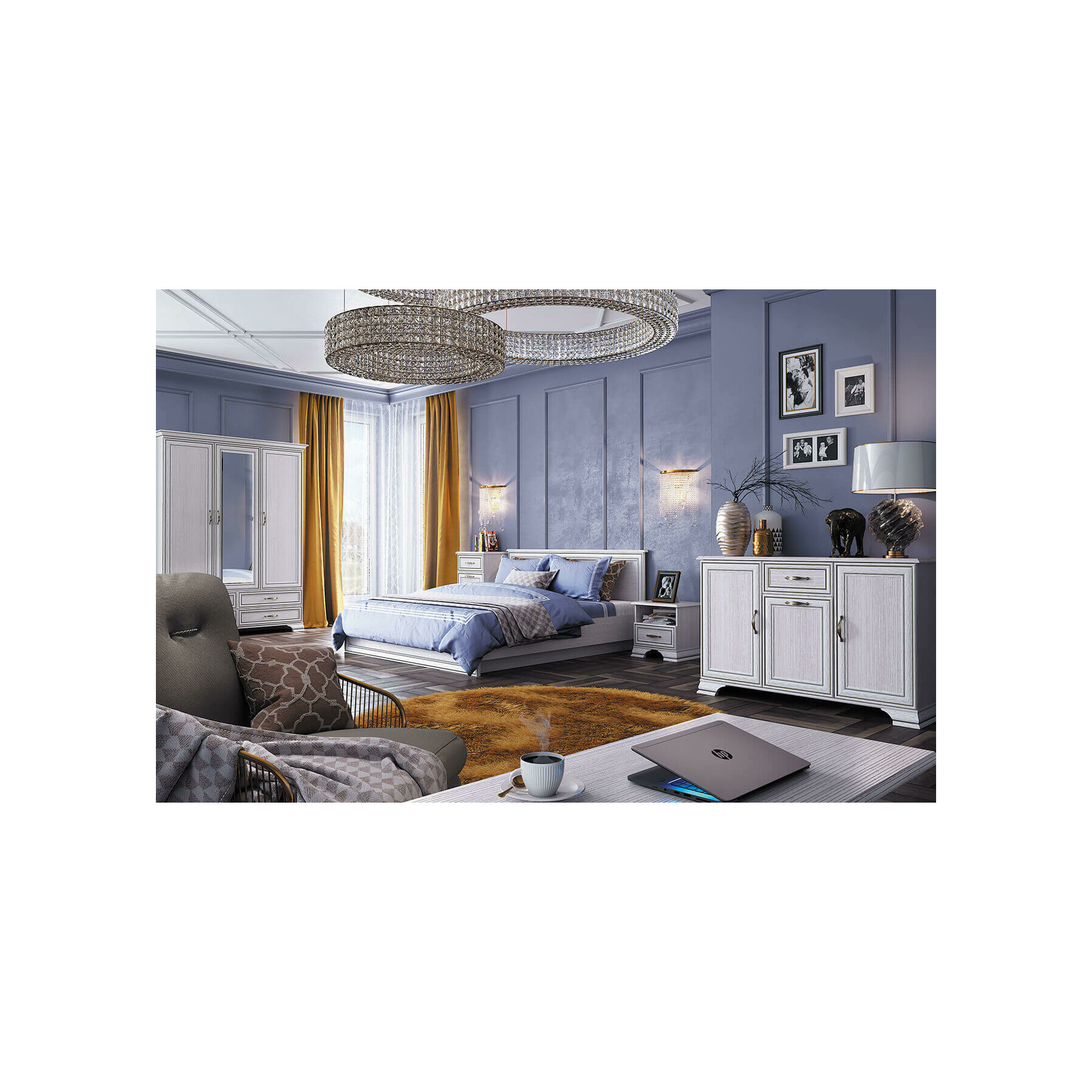 Set dormitor tiffany, crem woodline