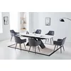 Set Masa Extensibila VOX, Blat Ceramic Alb, 160-240x90x77 H cm + 6 Scaune Marek Gri picture - 1