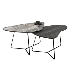 Set Masute Cafea TUSSEY, MDF, Cosmos High Gloss/Senkron