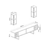 Set Mobilier Living Line Set, 180x30x48 cm - Alb/Negru picture - 11