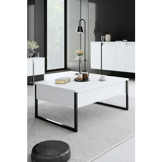 Set Mobilier Living Luxe, 180x30x50 CM - Alb/Negru picture - 4