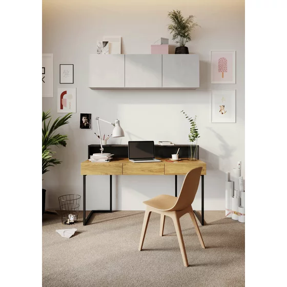 Set Mobilier pentru Copii, TEEN FLEX SET12A, 150x61x193 h cm,  Silk Flou/Stejar Hikory picture - 1