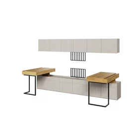 Set Mobilier pentru Copii, TEEN FLEX SET6B, 300x110x193 h cm,  Silk Flou/Stejar Hikory