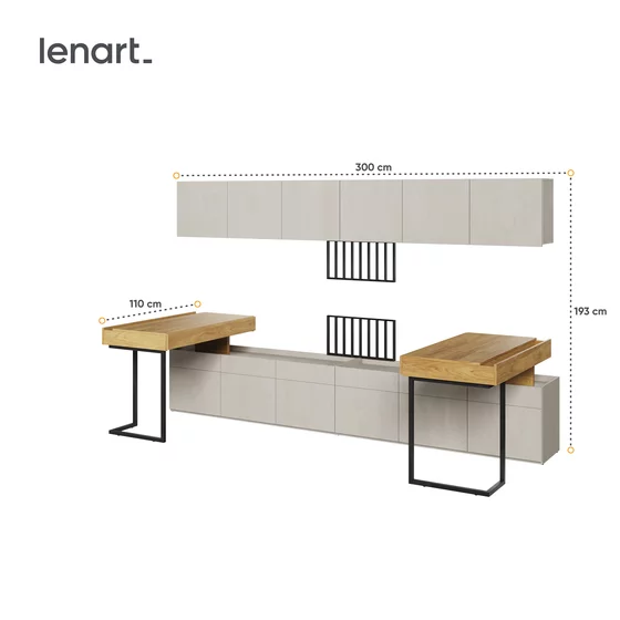 Set Mobilier pentru Copii, TEEN FLEX SET6B, 300x110x193 h cm,  Silk Flou/Stejar Hikory picture - 3