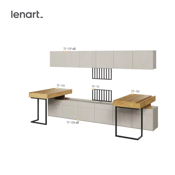 Set Mobilier pentru Copii, TEEN FLEX SET6B, 300x110x193 h cm,  Silk Flou/Stejar Hikory picture - 4