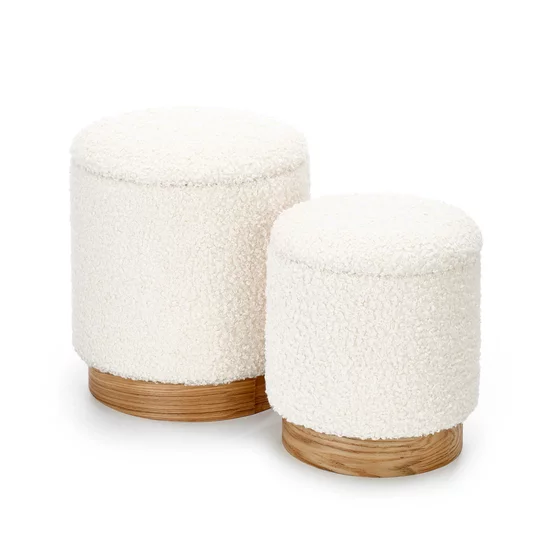 Set Tabureti Cairo, Stofa Tip Boucle, Crem picture - 1