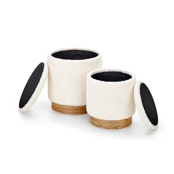 Set Tabureti Cairo, Stofa Tip Boucle, Crem picture - 2