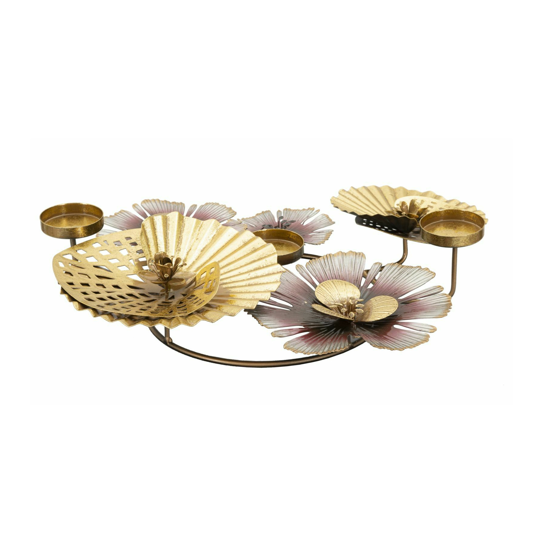 Suport lumanare, roma2531, multicolor, metal, 8.5x37x31 cm