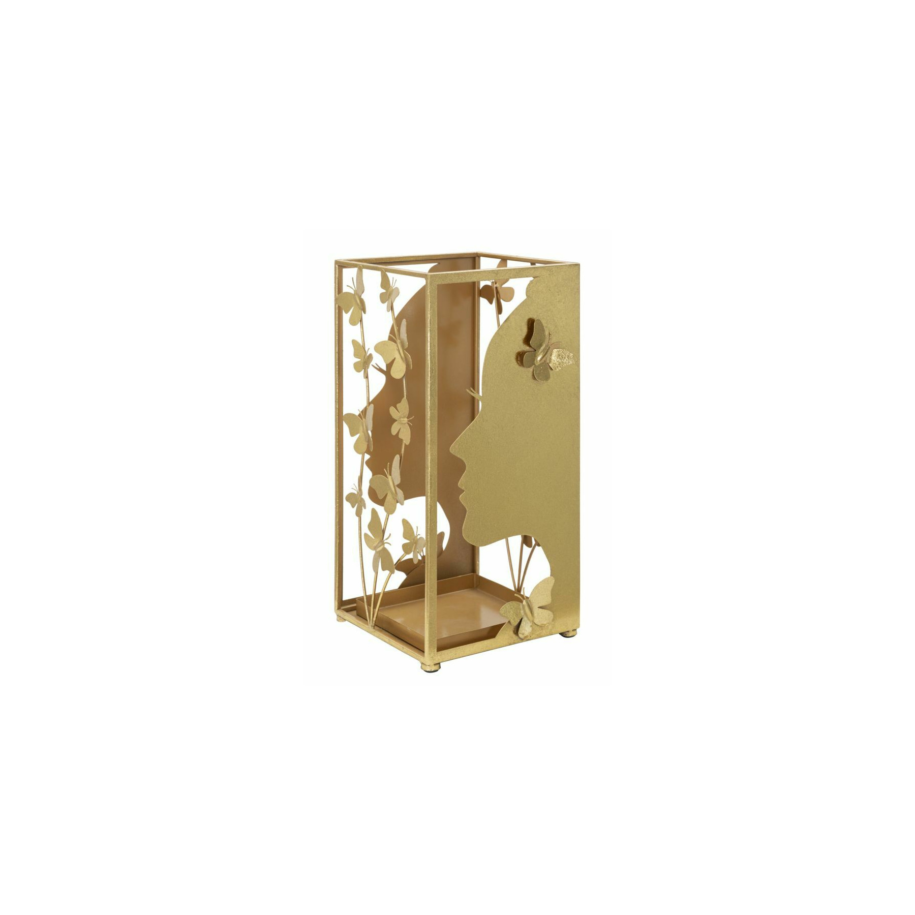 Suport pentru umbrele, roma2090, auriu, metal , 48.5x24x22.5 cm