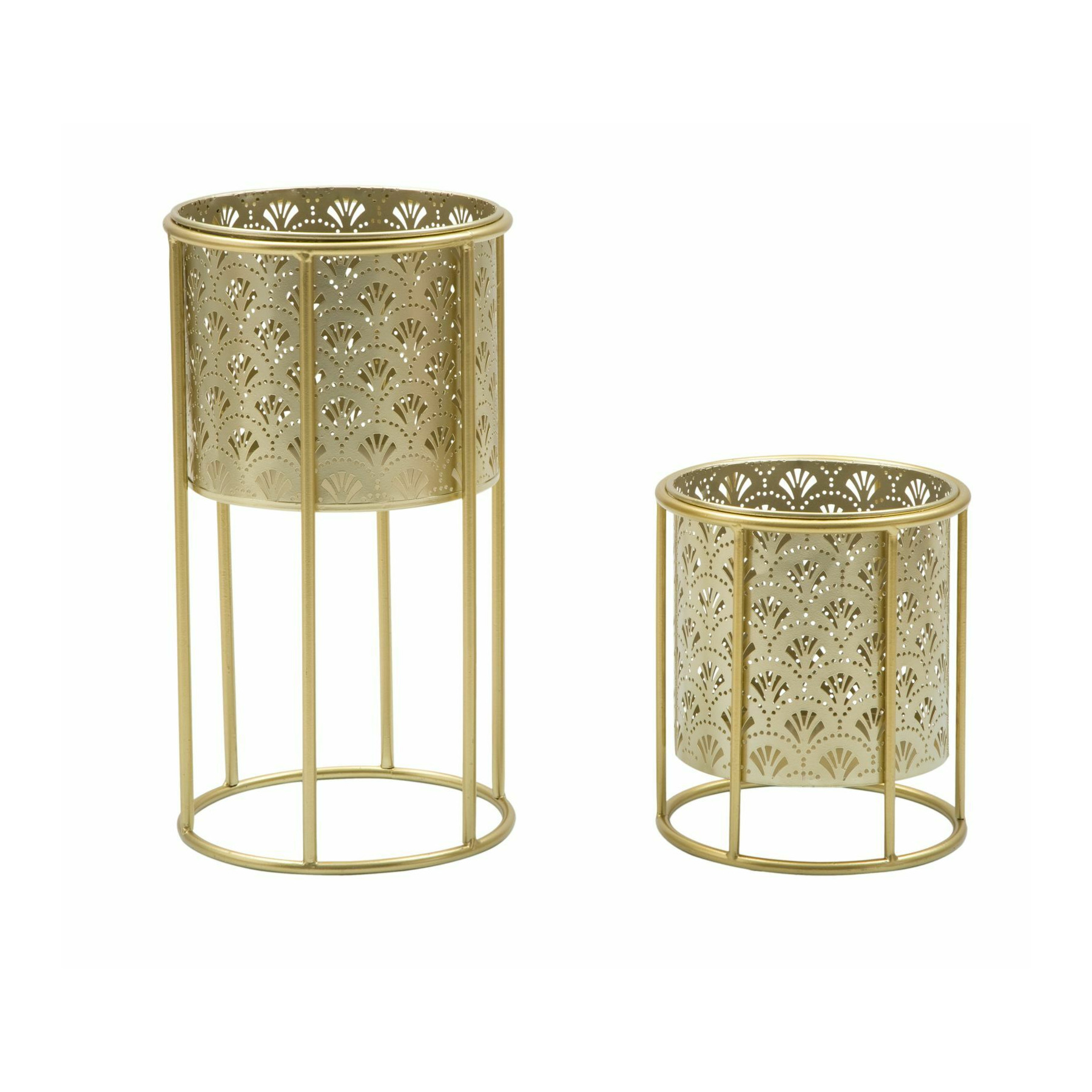 Suport plante, roma2298, auriu, metal, 40/22x21/19x21/19 cm