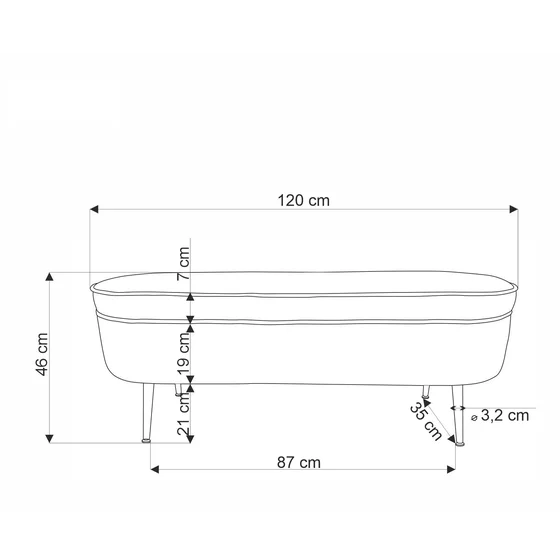 Taburet tip Bancuta Cu Spatiu de Depozitare, Abiko, 120x40x46 h cm, Stofa Tip Boucle, Crem picture - 6
