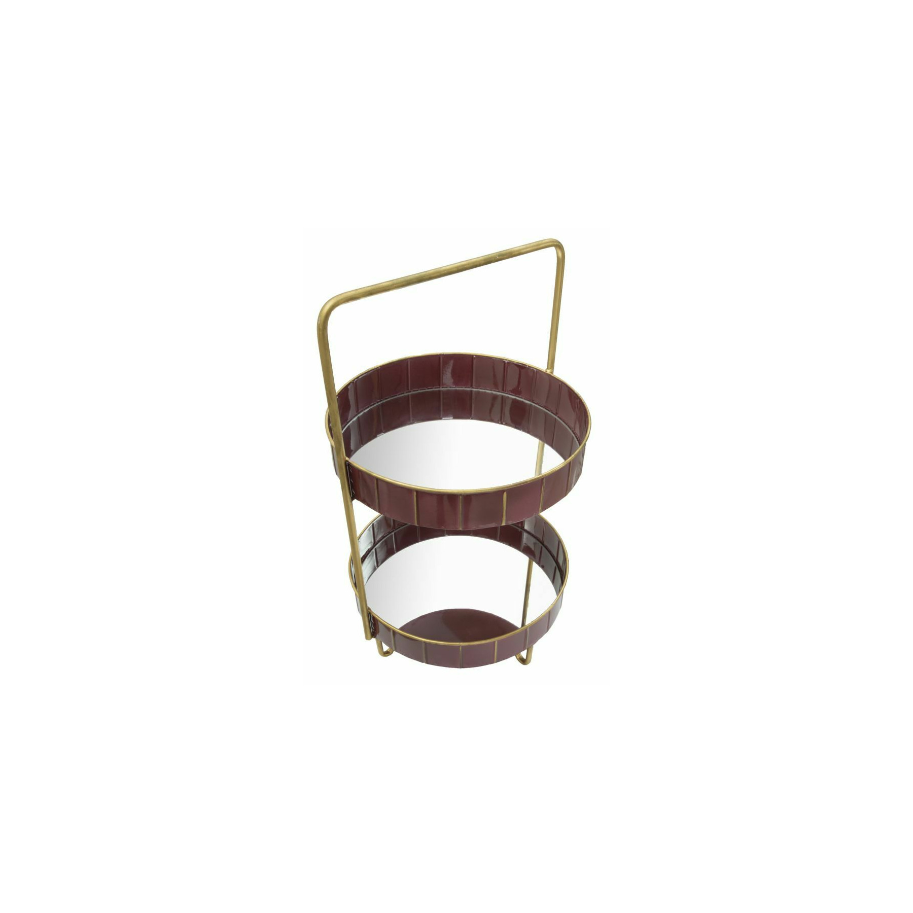 Tava decorativa, roma2335, bordo,auriu, metal si oglinda, 56.5x36.5x34.5 cm